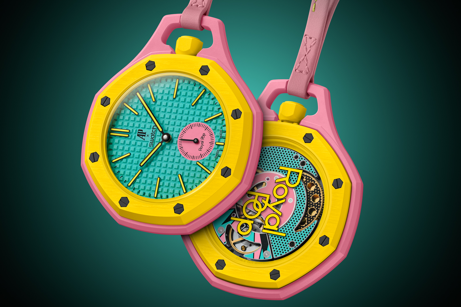 Orenji Hachi colorway &mdash; orange Royal Pop pocket watch